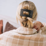 Flat Rectangle Hair Clip - Medium - Truly Taupe Quilted Hair Accessories Teleties