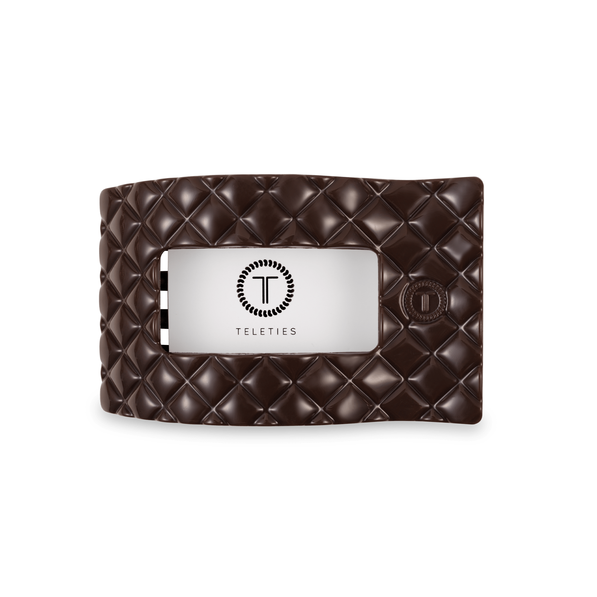 Flat Rectangle Hair Clip - Medium - Truly Taupe Quilted Hair Accessories Teleties