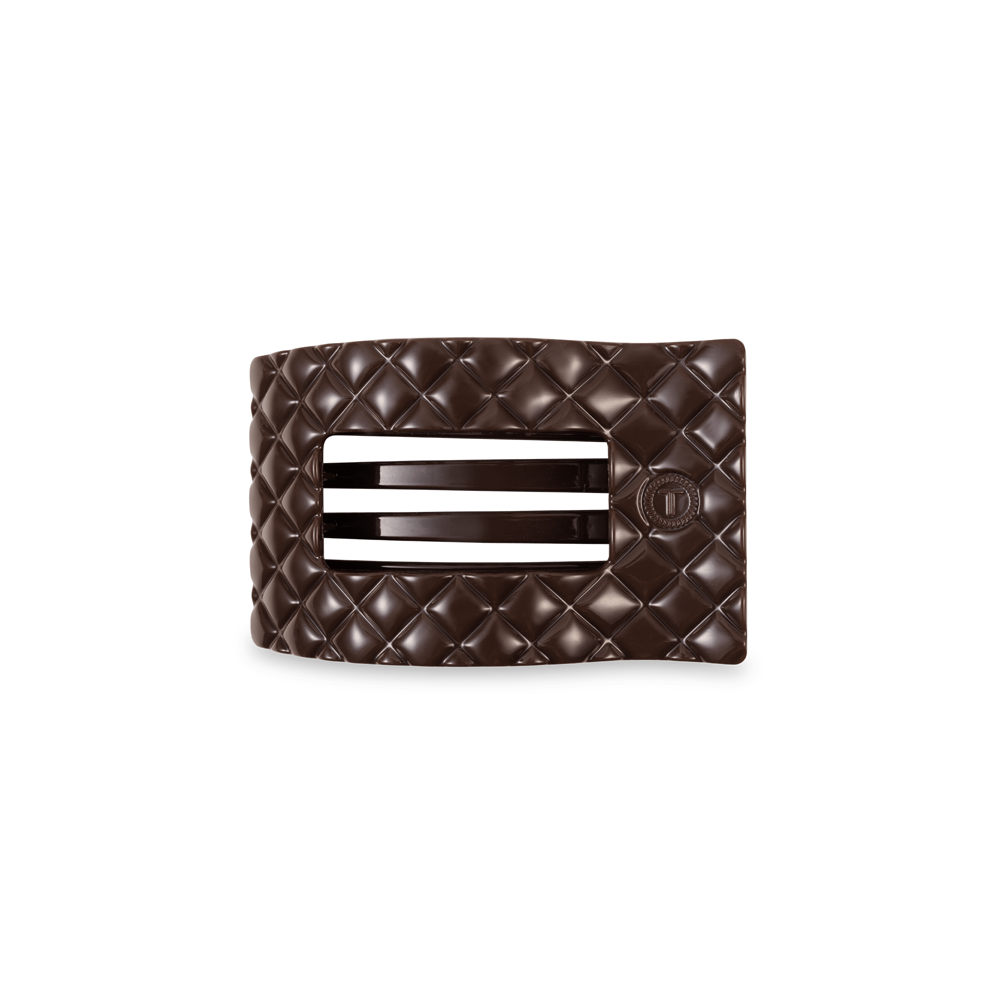 Flat Rectangle Hair Clip - Small - Truly Taupe Quilted Hair Accessories Teleties