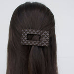 Flat Rectangle Hair Clip - Small - Truly Taupe Quilted Hair Accessories Teleties
