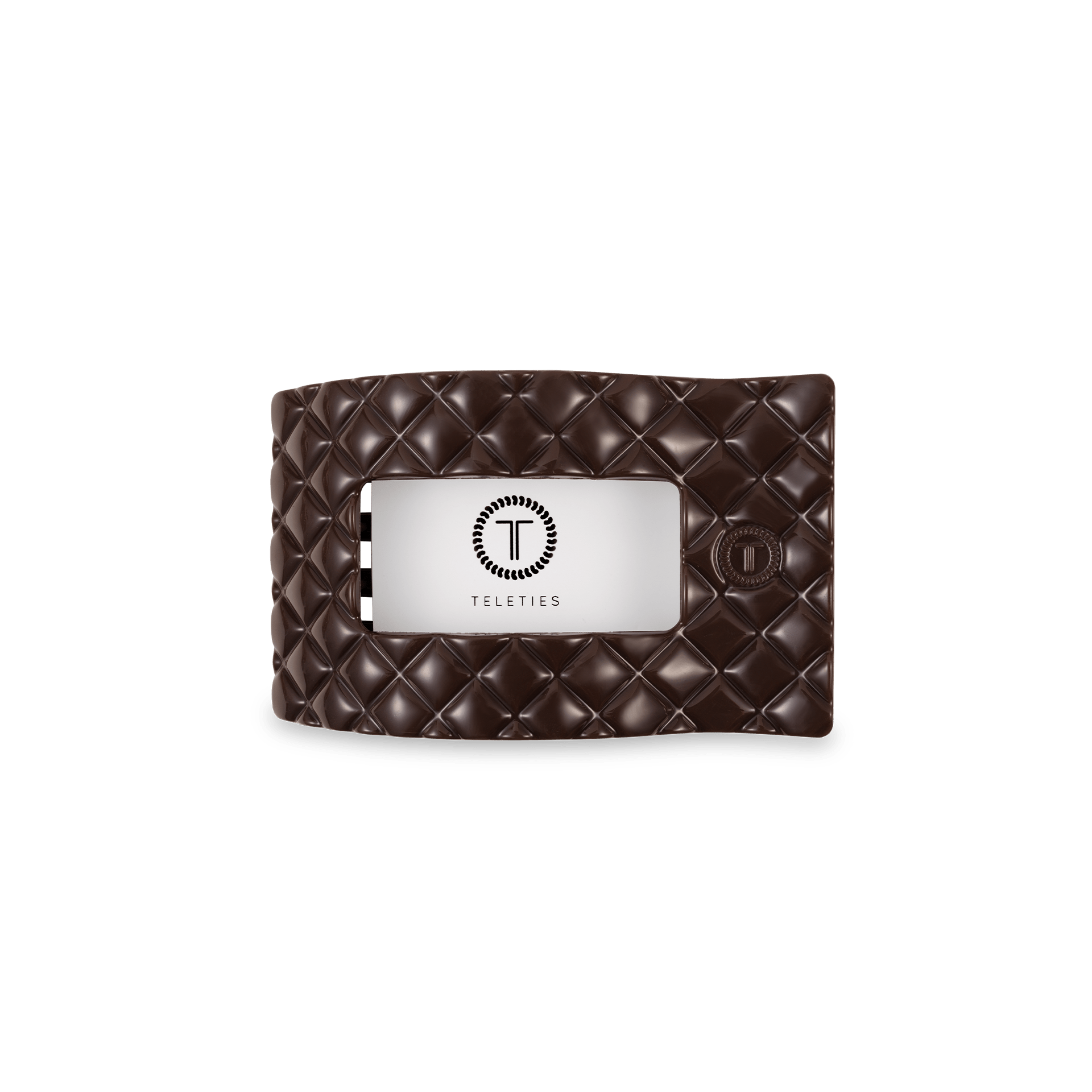 Flat Rectangle Hair Clip - Small - Truly Taupe Quilted Hair Accessories Teleties