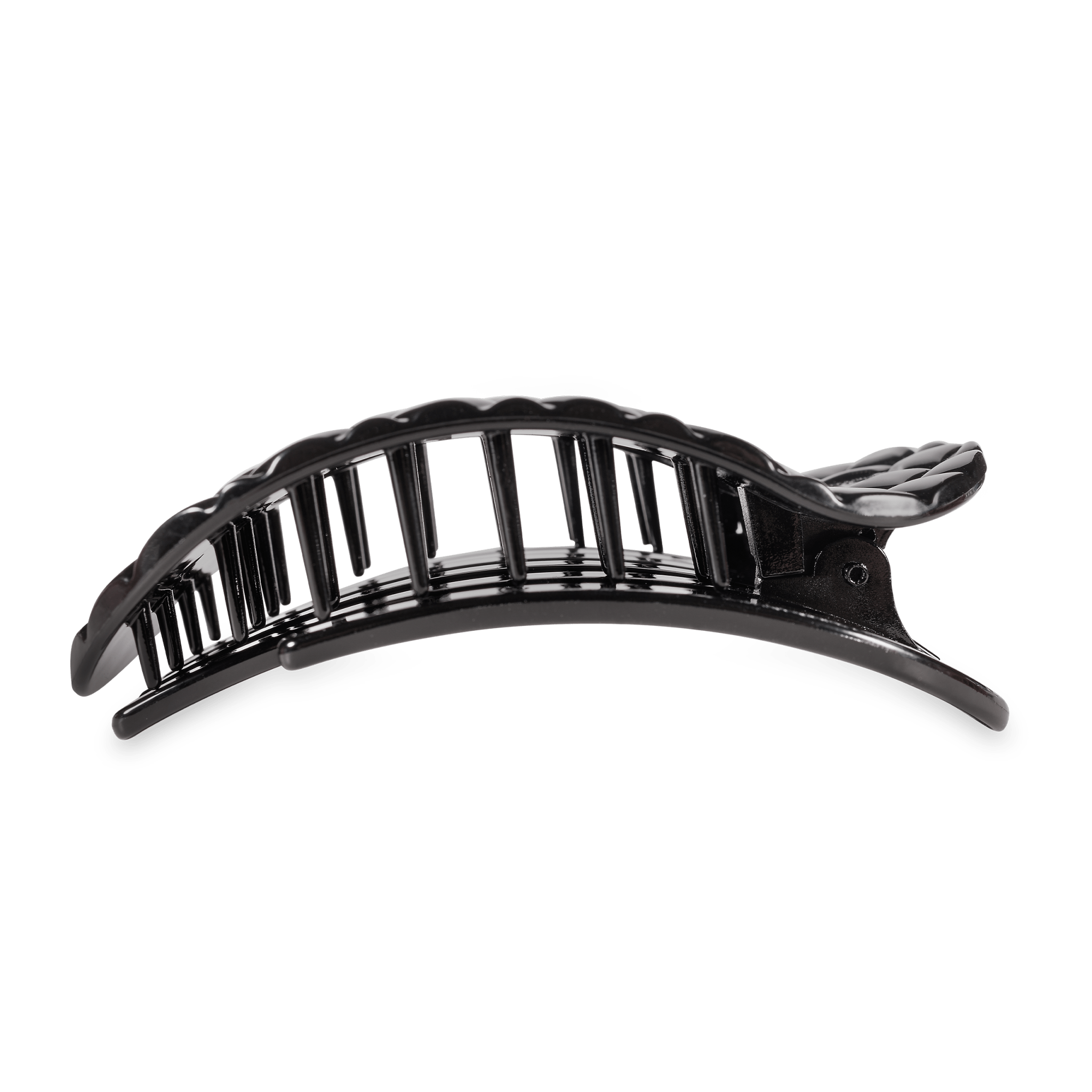 Flat Round Hair Clip - Large - Jet Black Quilted Hair Accessories Teleties