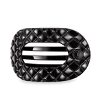 Flat Round Hair Clip - Large - Jet Black Quilted Hair Accessories Teleties
