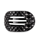 Flat Round Hair Clip - Large - Jet Black Quilted Hair Accessories Teleties