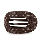 Flat Round Hair Clip - Large - Truly Taupe Quilted Hair Accessories Teleties