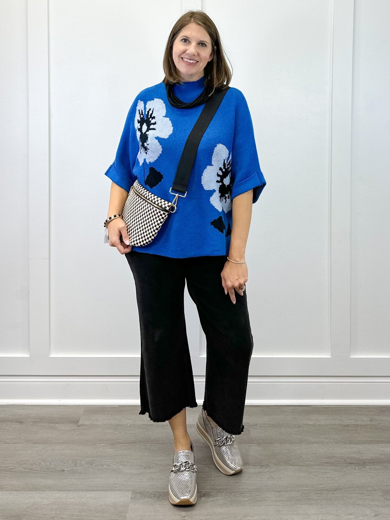 Flora Mock Neck Sweater - Royal Sweaters Jodifl