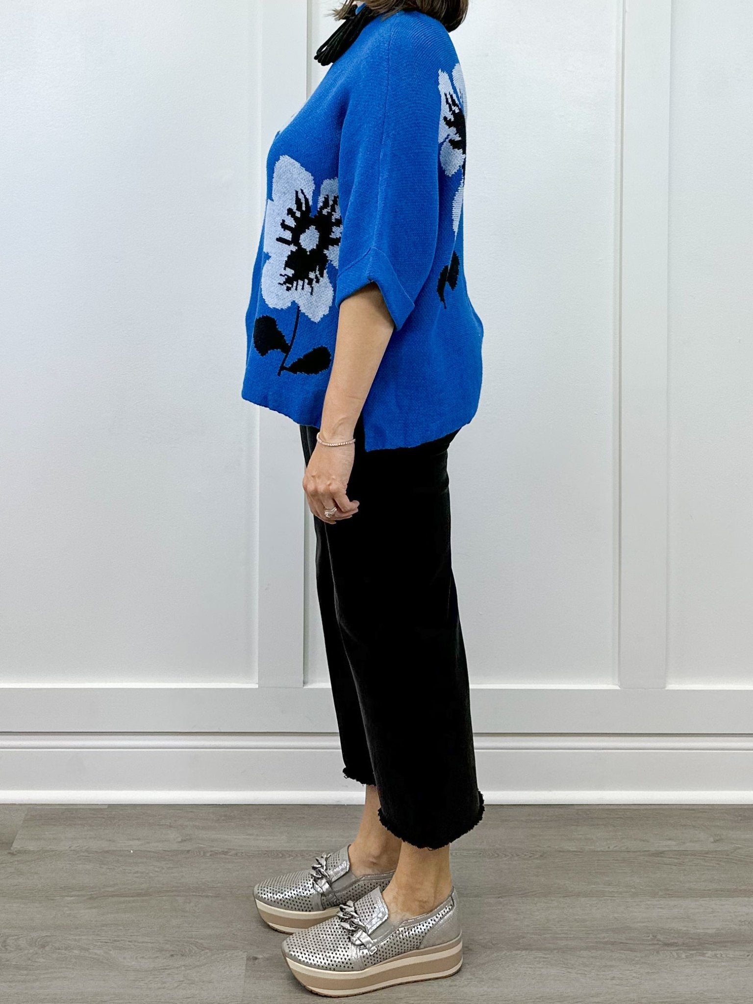 Flora Mock Neck Sweater - Royal Sweaters Jodifl