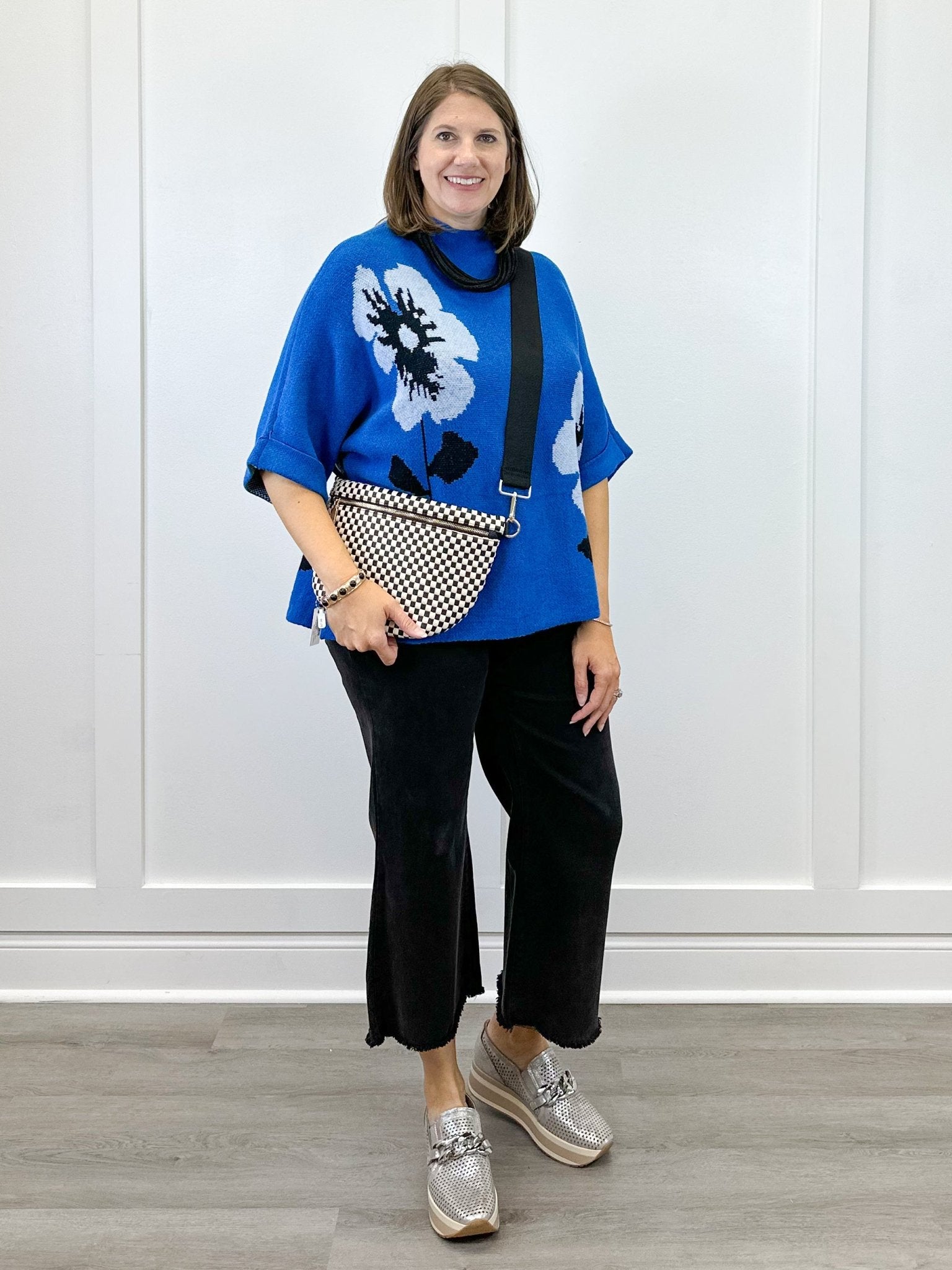 Flora Mock Neck Sweater - Royal Sweaters Jodifl