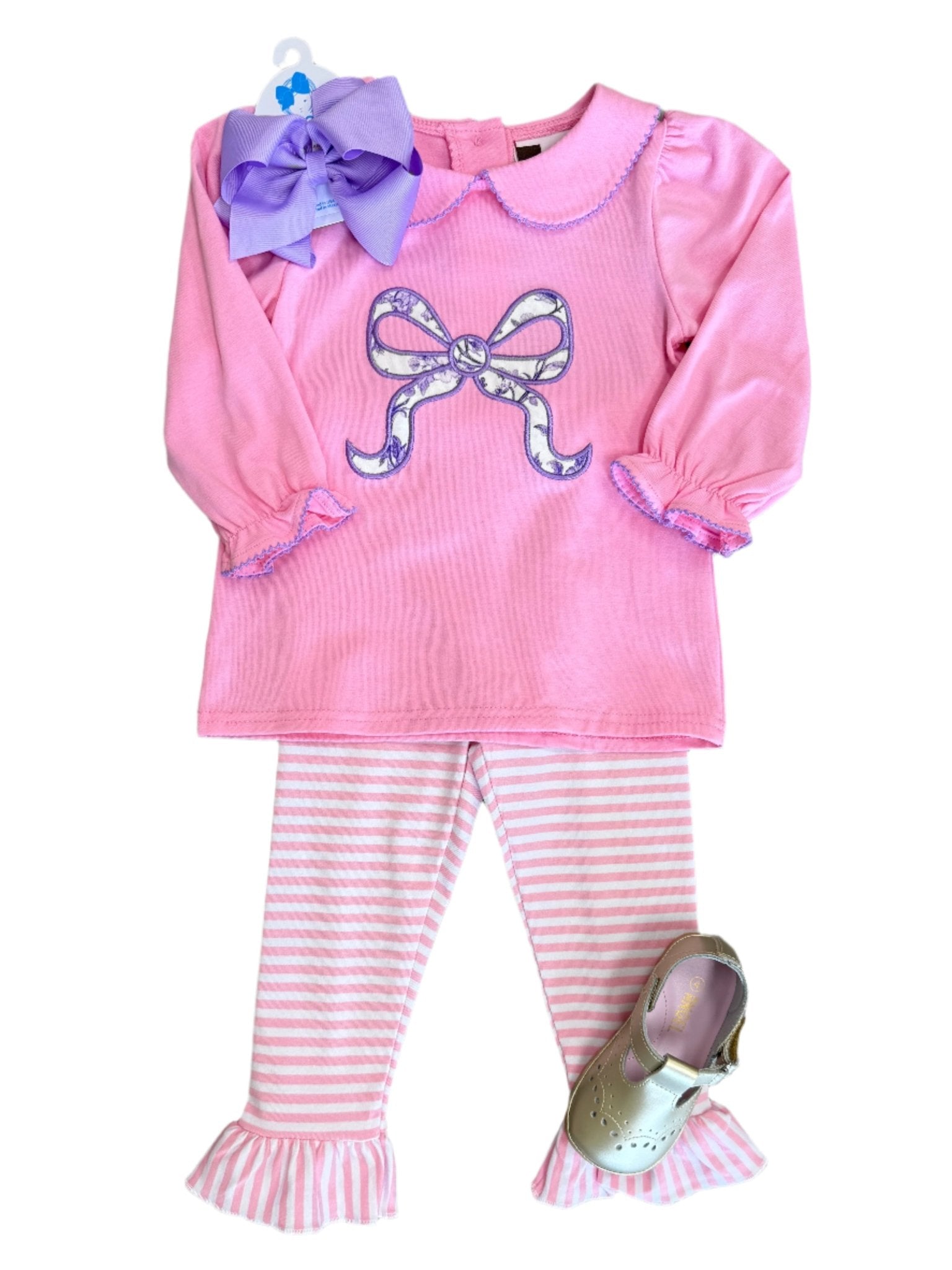 Floral Bow Applique Pant Set Girls Sets Banana Split