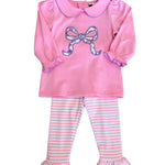 Floral Bow Applique Pant Set Girls Sets Banana Split