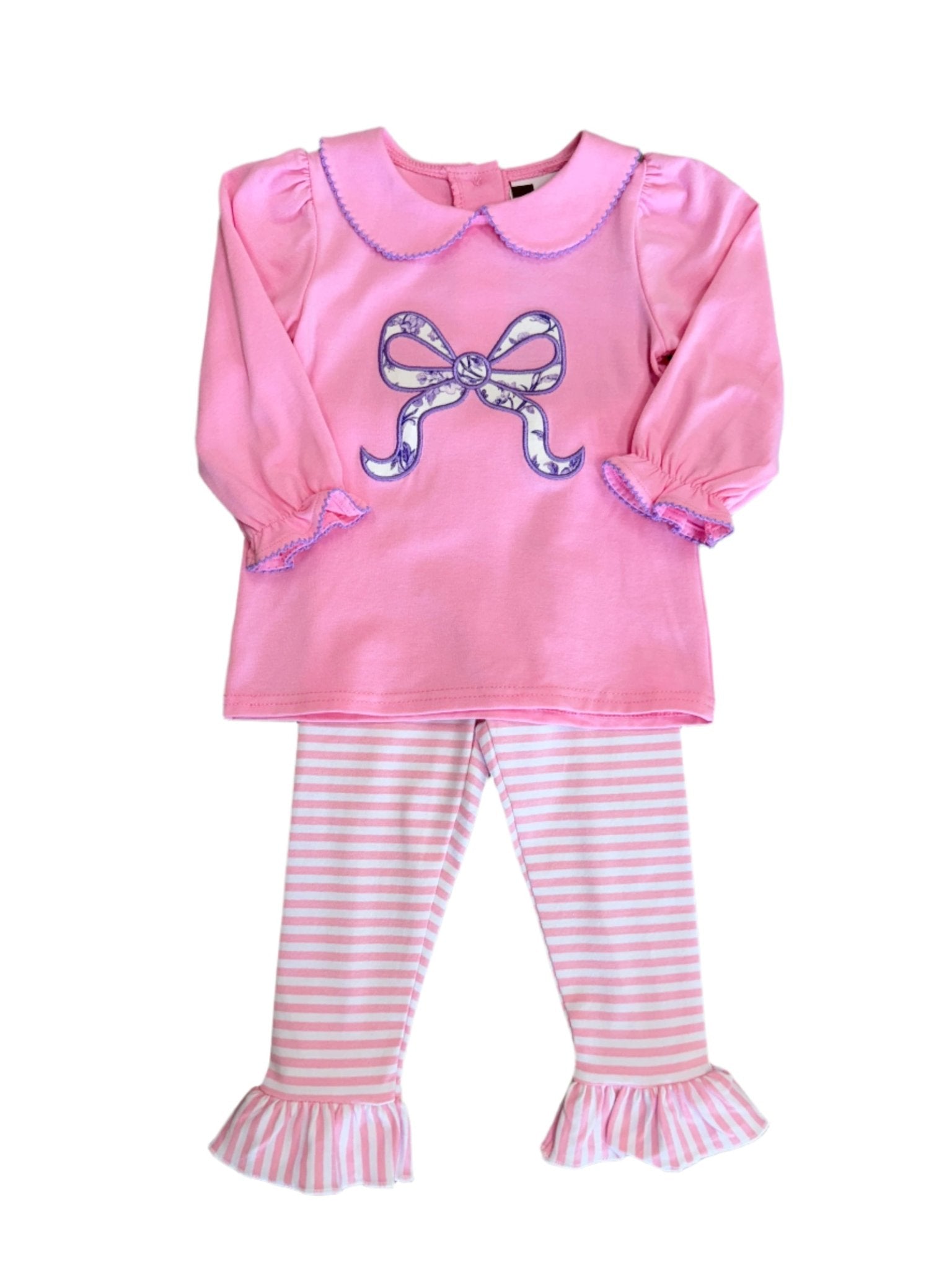Floral Bow Applique Pant Set Girls Sets Banana Split