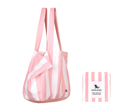 Foldaway Tote Bag - Malibu Pink Self-Care Dock & Bay