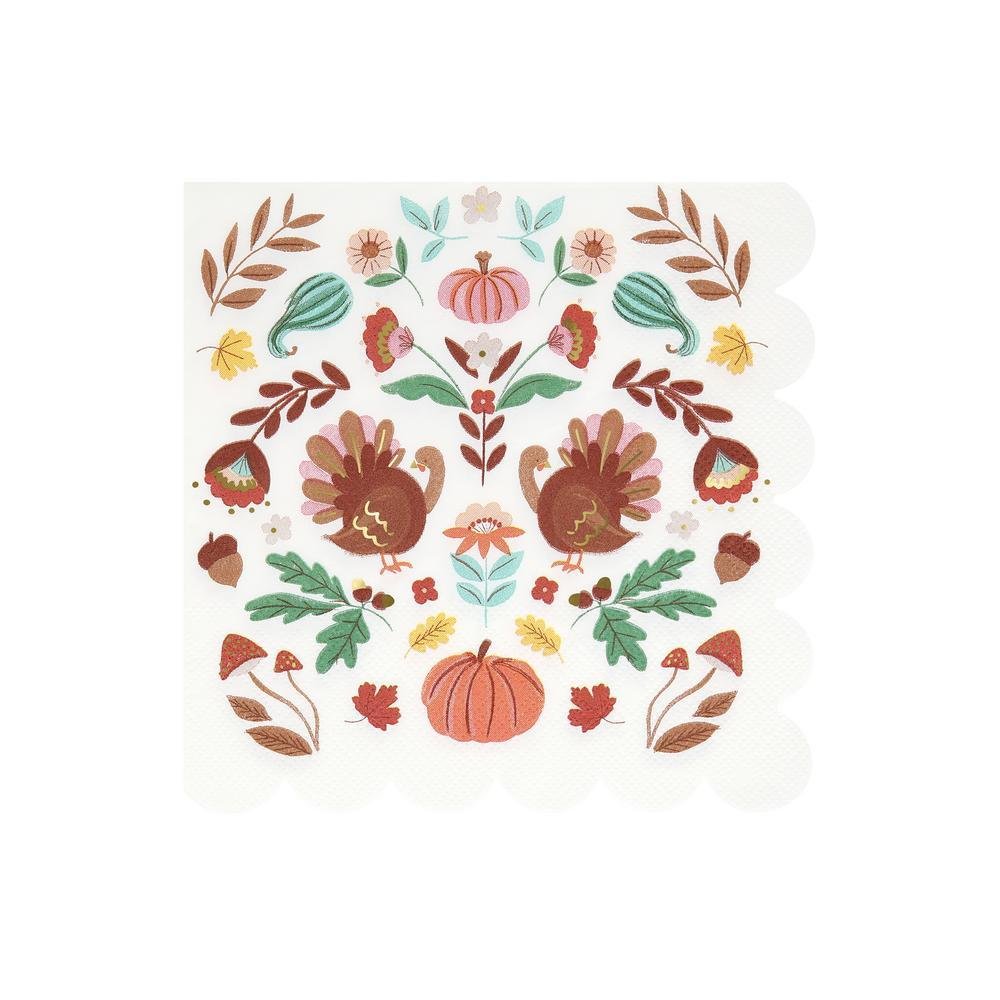 Folk Fall Large Napkins Seasonal Meri Meri