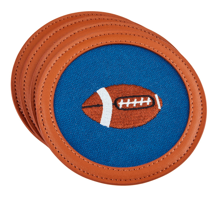 Football Emblem Icon Coaster Home Decor Mudpie