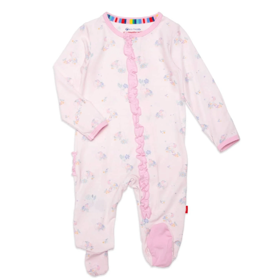 Forget Me Not Modal Magnetic Footie Baby Sleepwear Magnetic Me