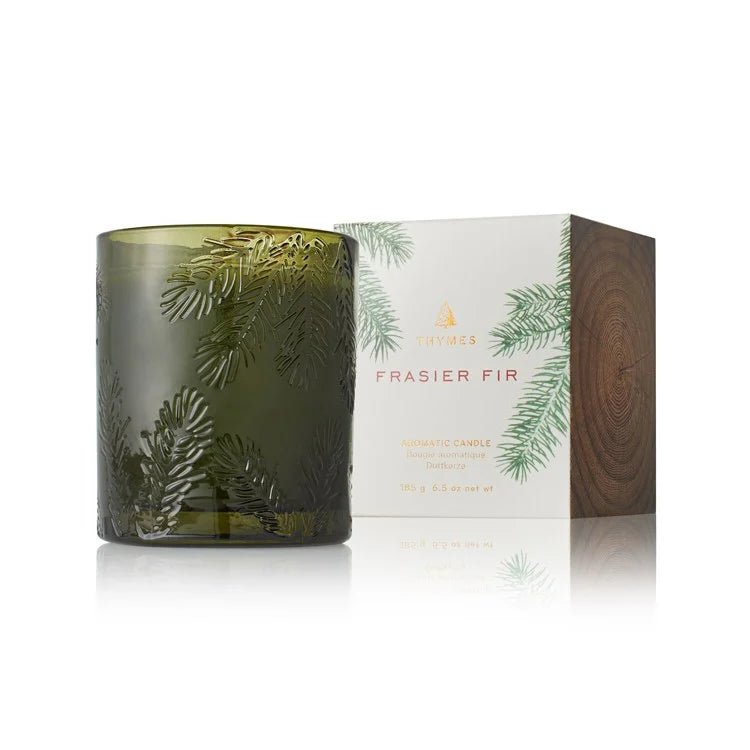 Frasier Fir Poured Candle - Molded Green Glass Seasonal Thymes
