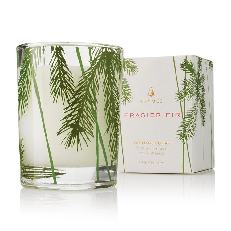 Frasier Fir Votive Candle - Pine Needle Design Seasonal Thymes
