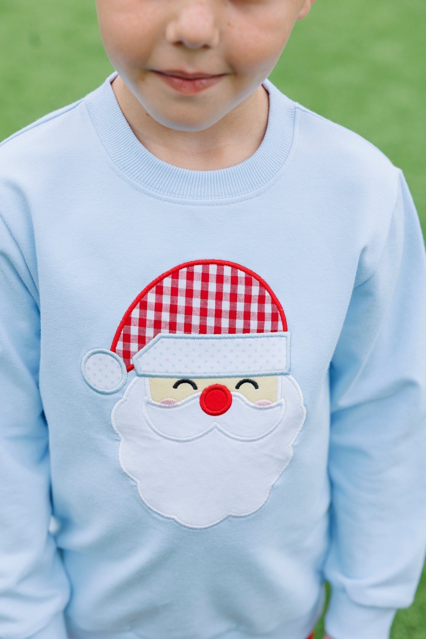 French Terry Santa Pullover - Lt. Blue Boys Sweaters + Sweatshirts Trotter Street Kids