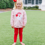 French Terry Santa Pullover - Lt. Pink Girls Sweaters + Sweatshirts Trotter Street Kids