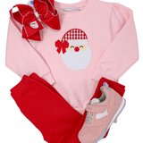French Terry Santa Pullover - Lt. Pink Girls Sweaters + Sweatshirts Trotter Street Kids