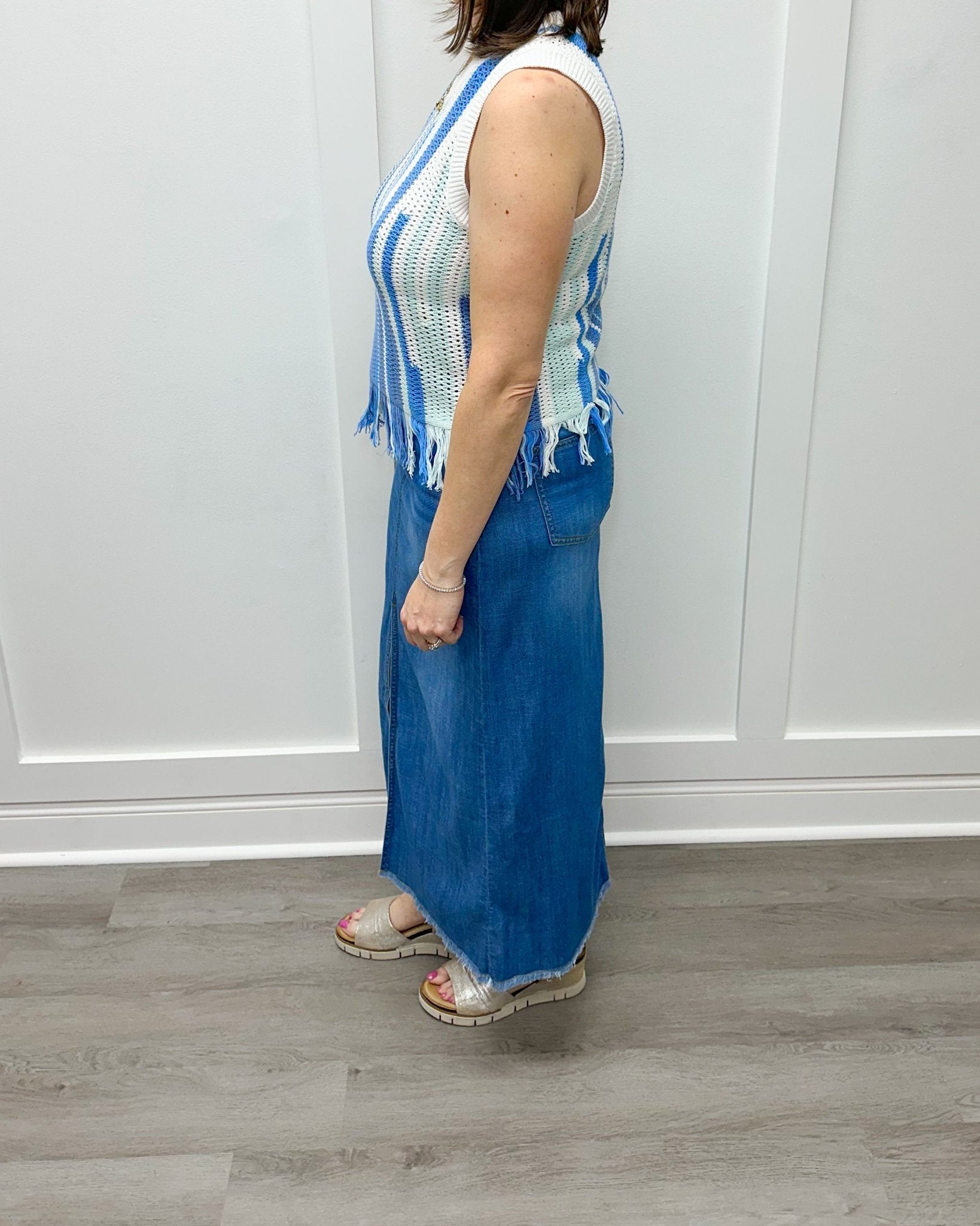 Full Length Denim Skirt - Coastline Skirts Tribal