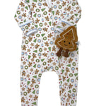 Frosted Wonderland Printed Zipper Footie - Lt. Blue - Sugar Babies Children's Boutique/Meg's Shoppe