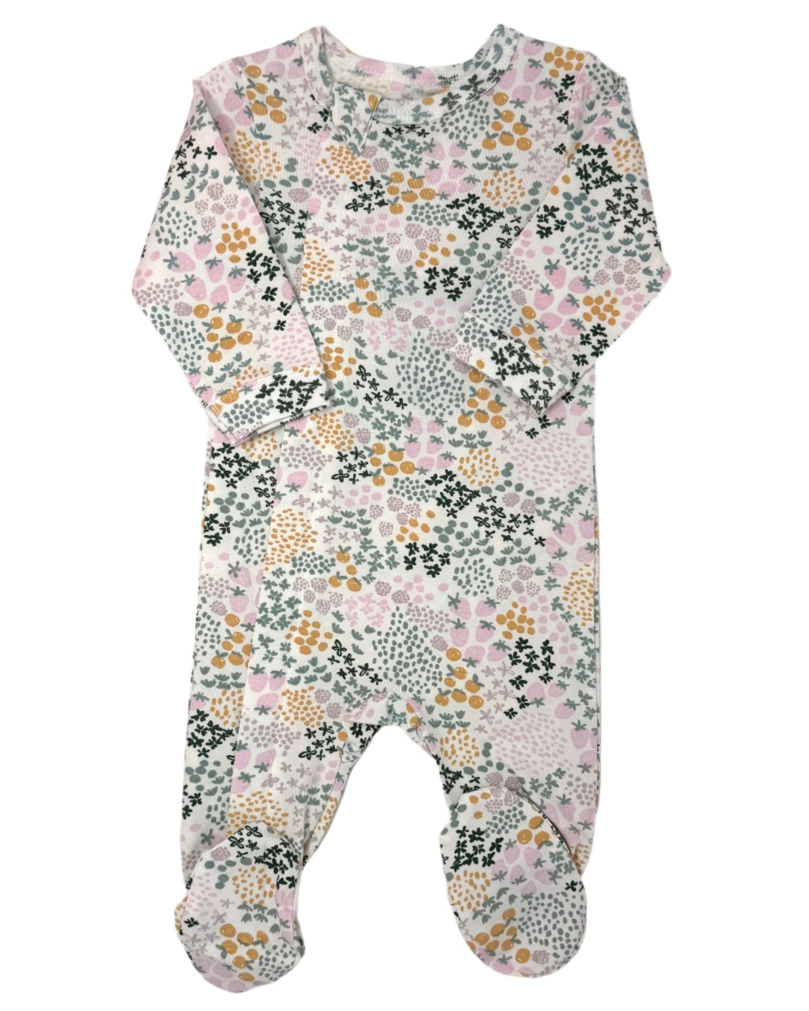 Fruit Patch Cotton-Modal Zipper Footie Baby Sleepwear Coccoli