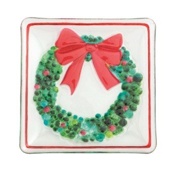 Fused Glass Wreath Plate Seasonal Mudpie