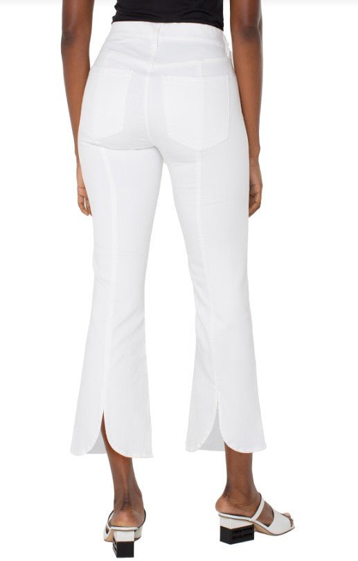 Gia Glider Crop Flare w/ Tulip Back Slit - Bright White Jeans Liverpool