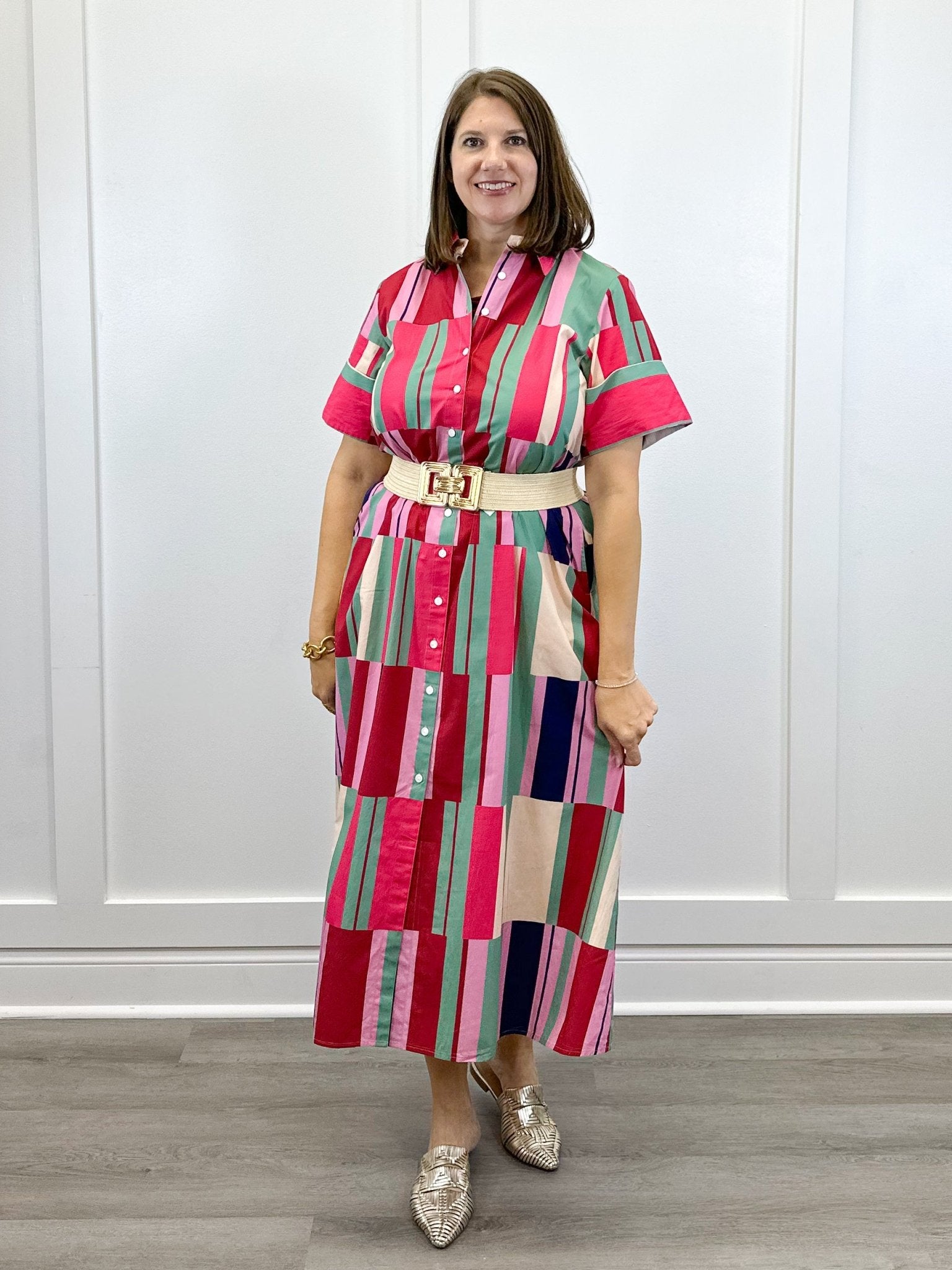 Gibbons Dress - Woodland Stripes Long Dresses Livro