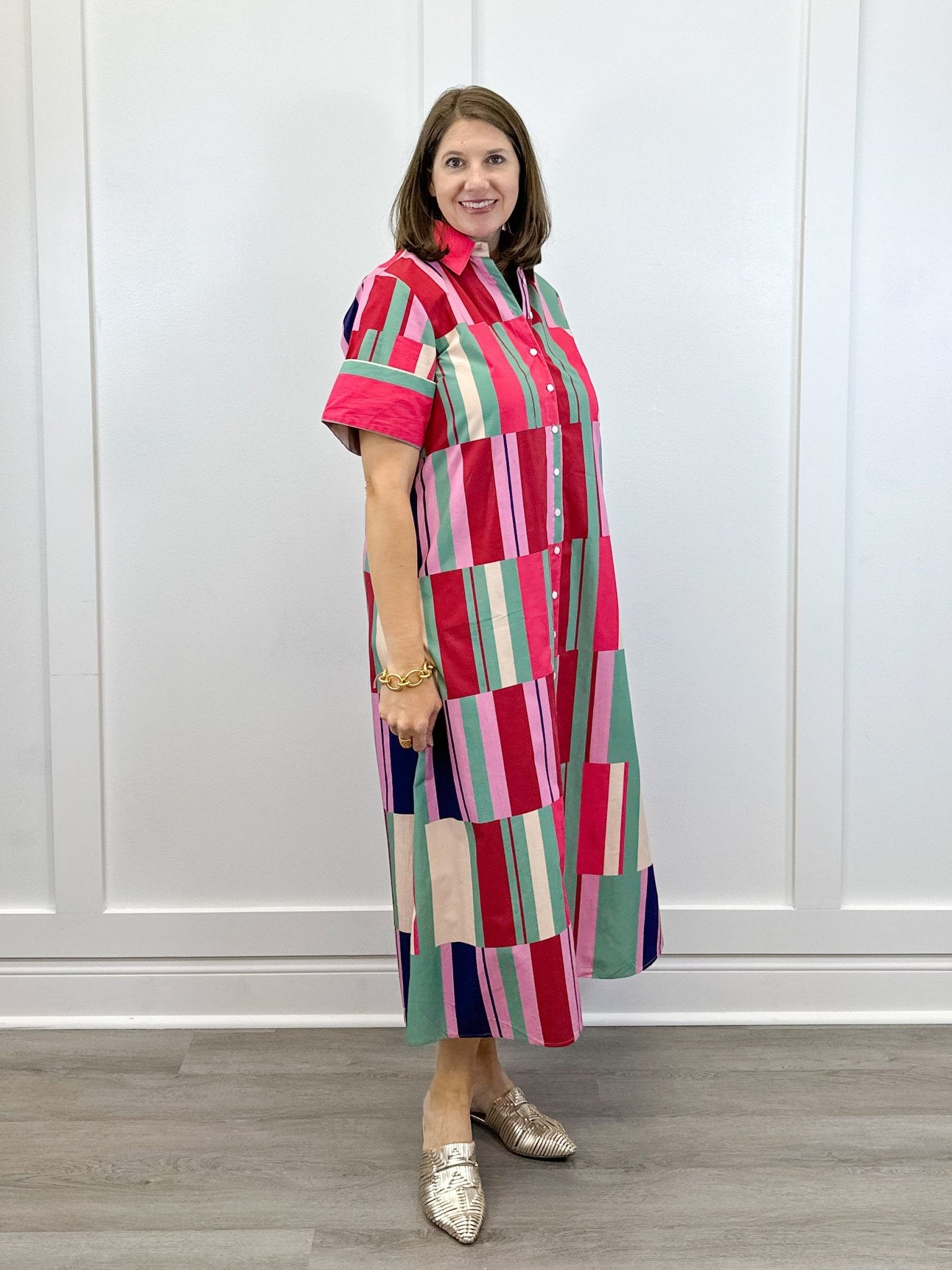 Gibbons Dress - Woodland Stripes Long Dresses Livro
