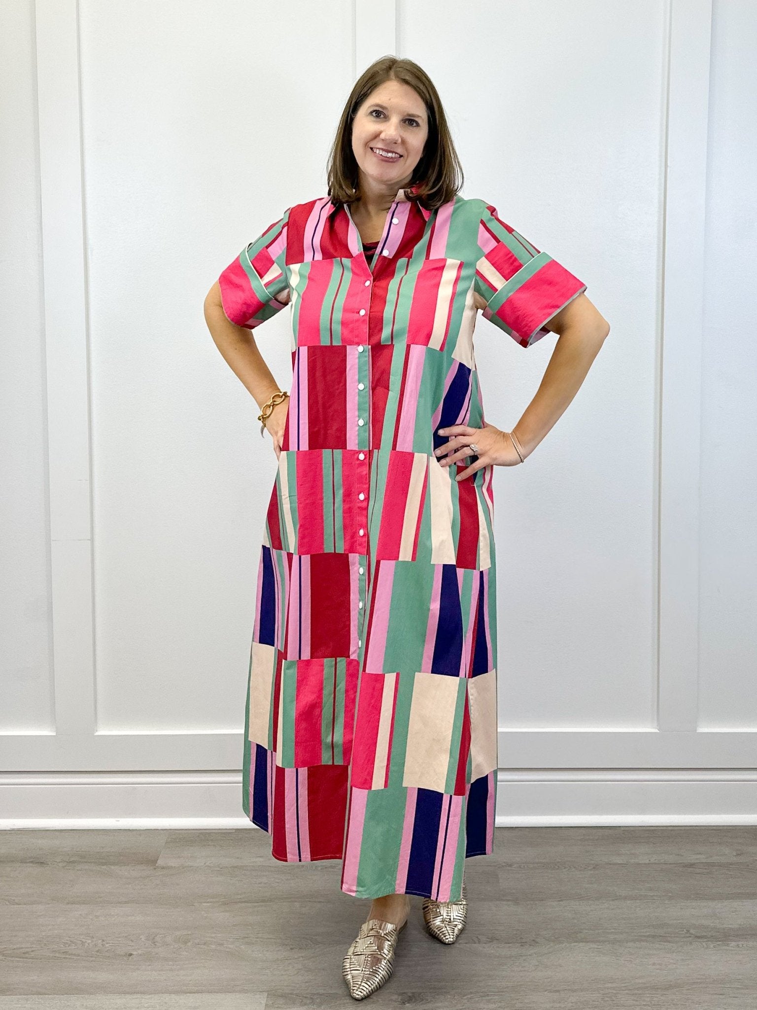 Gibbons Dress - Woodland Stripes Long Dresses Livro