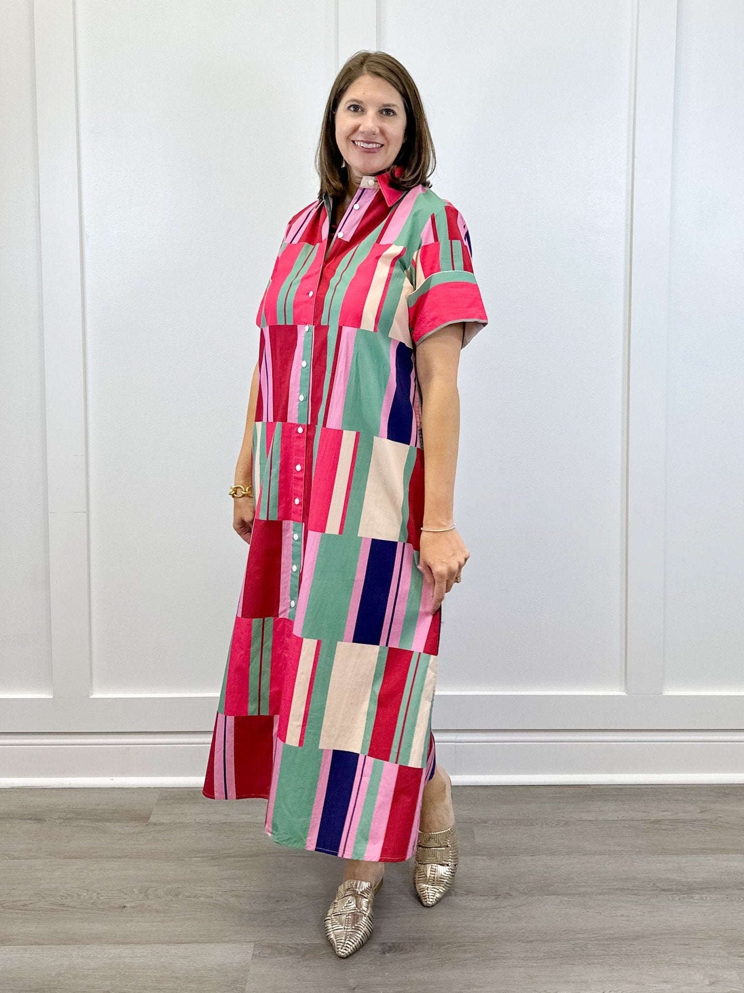 Gibbons Dress - Woodland Stripes Long Dresses Livro