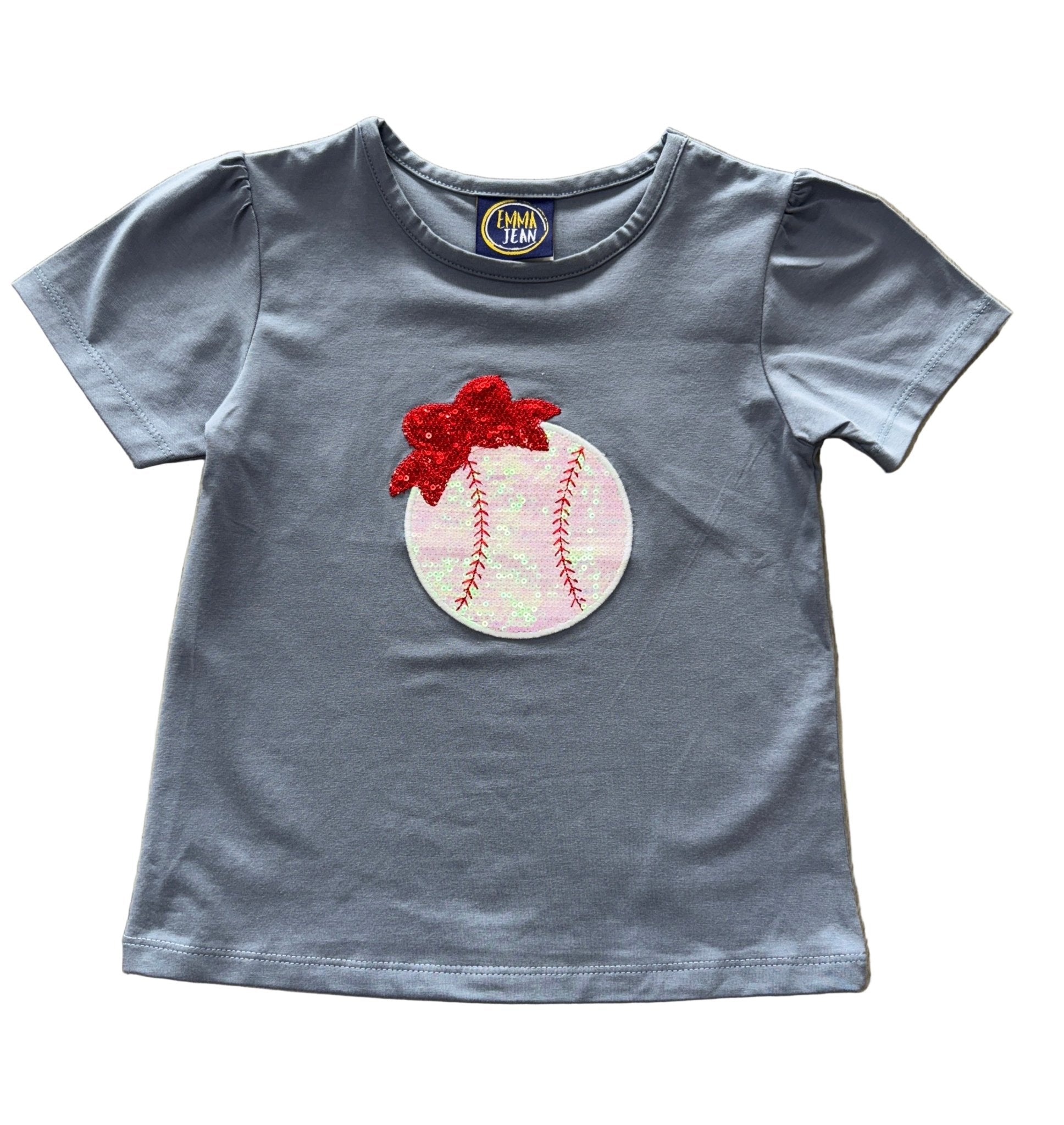 Girls Baseball Applique Tee Girls Tops + Tees Emma Jean