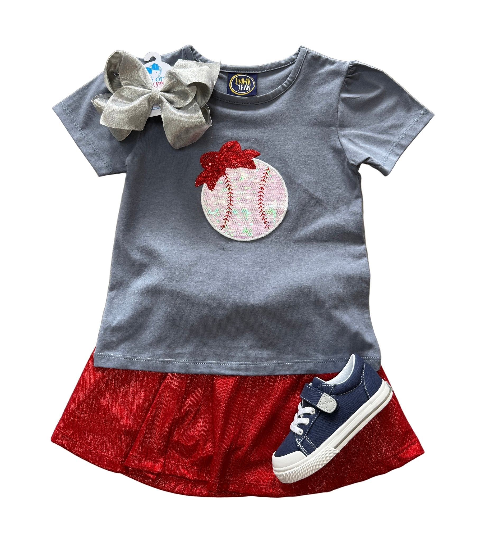 Girls Baseball Applique Tee Girls Tops + Tees Emma Jean