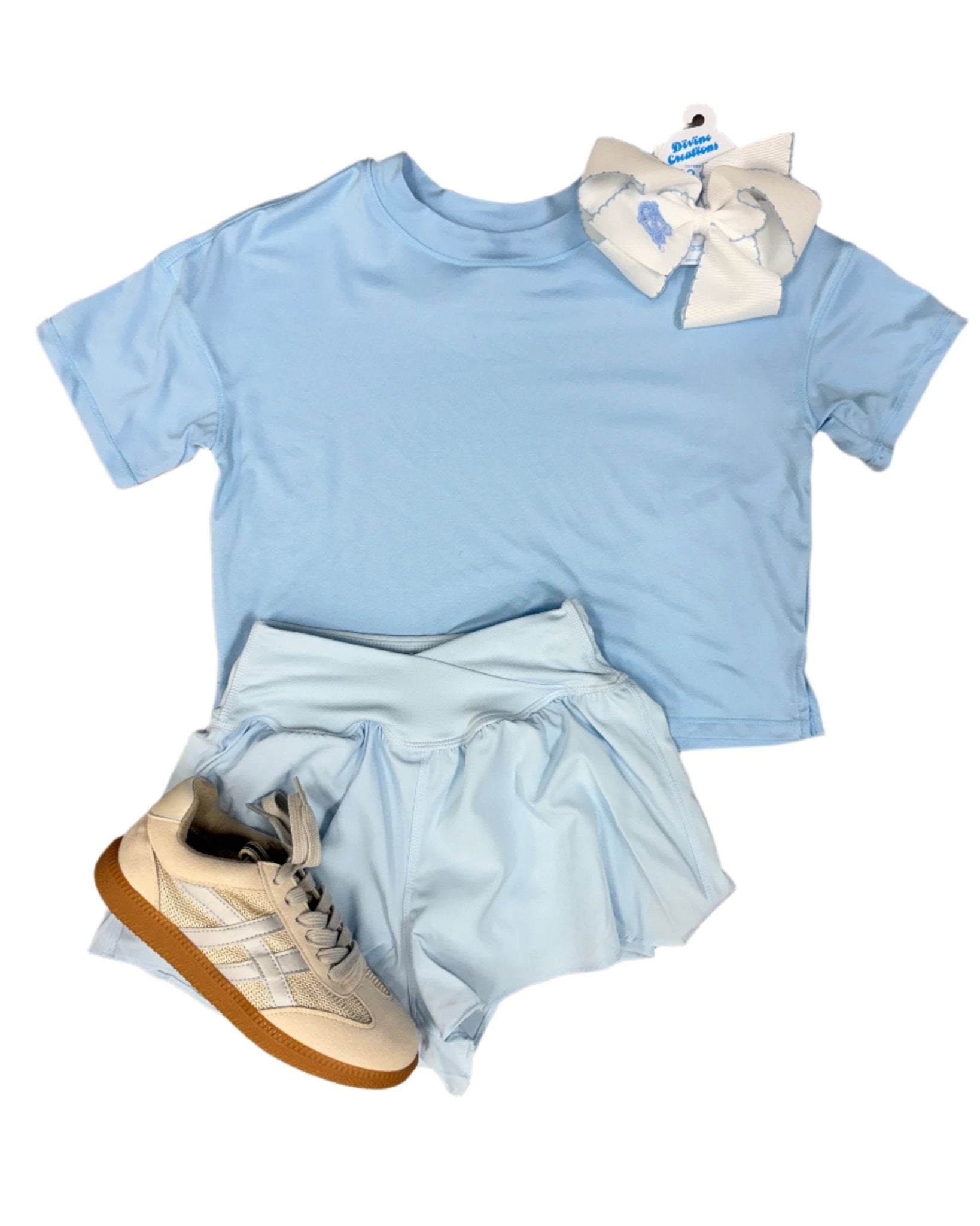 Girls Crossover Hybrid Shorts w/ Inner Pant - Tie Dye Ice/Nantucket Breeze Girls Shorts 90 Degree by Reflex