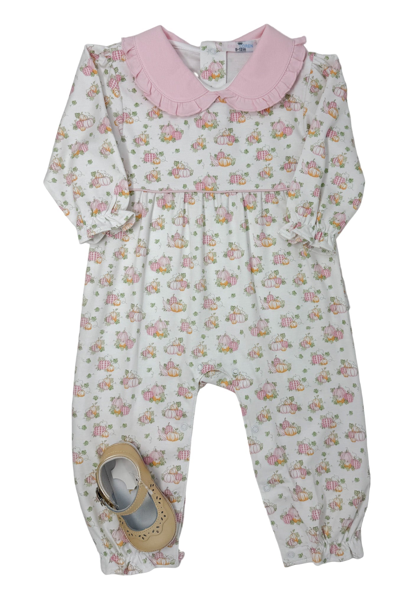 Girls Pumpkins Pima Romper Girls Bubbles + Rompers Baby Loren