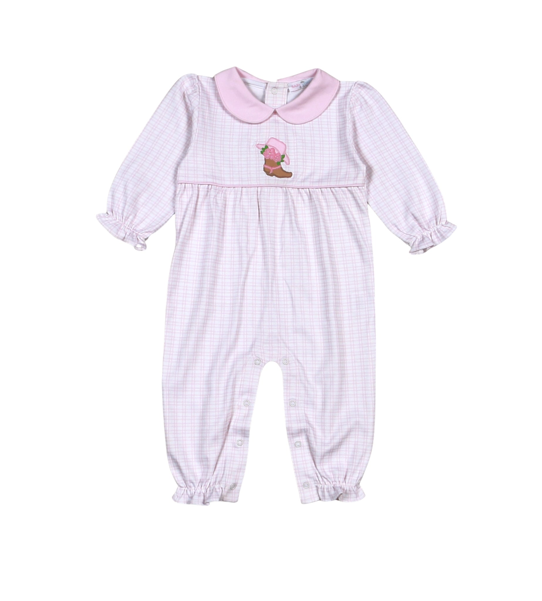 Girls Rodeo Time Pima Applique Romper Girls Bubbles + Rompers Baby Loren