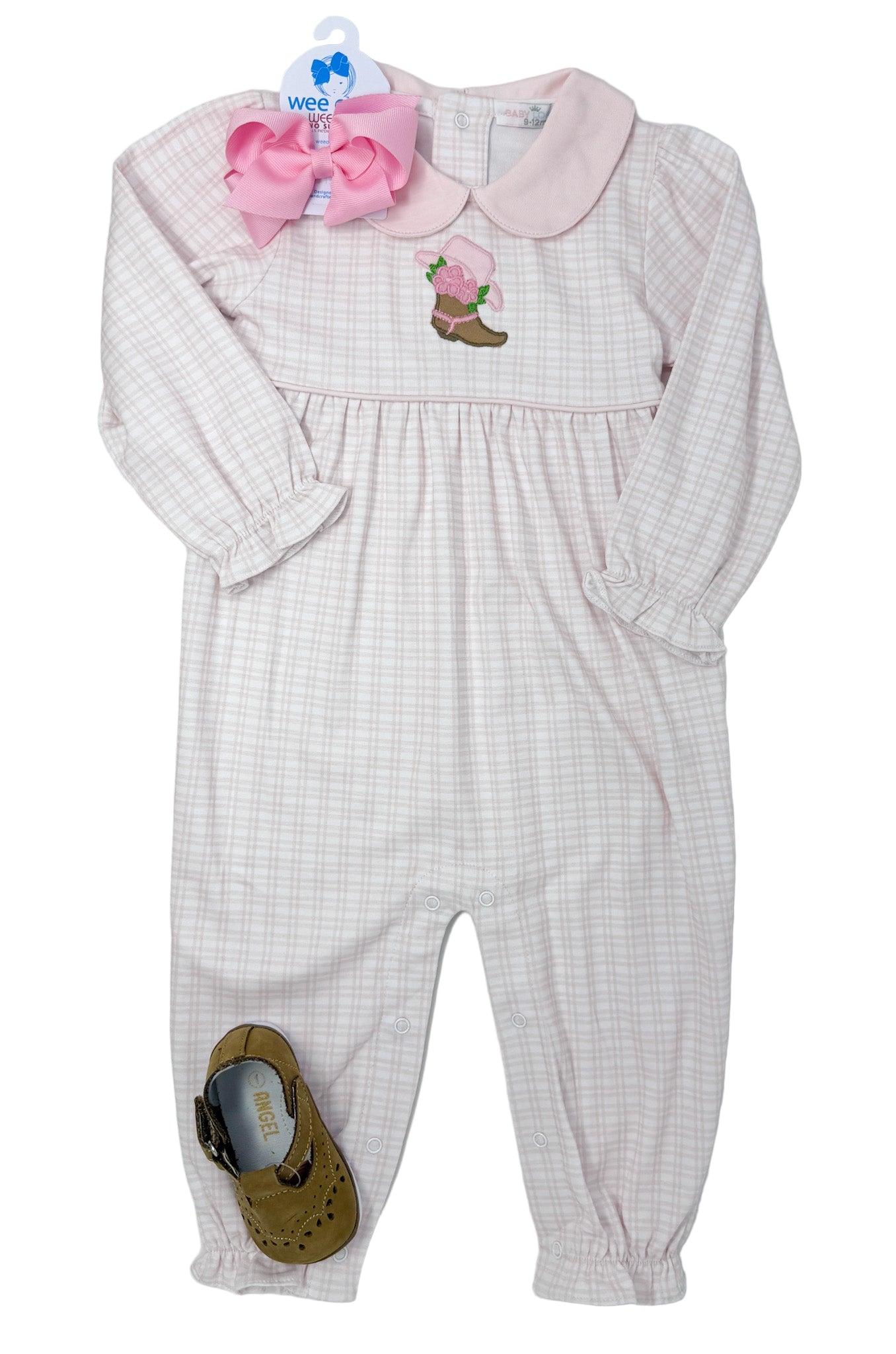 Girls Rodeo Time Pima Applique Romper Girls Bubbles + Rompers Baby Loren