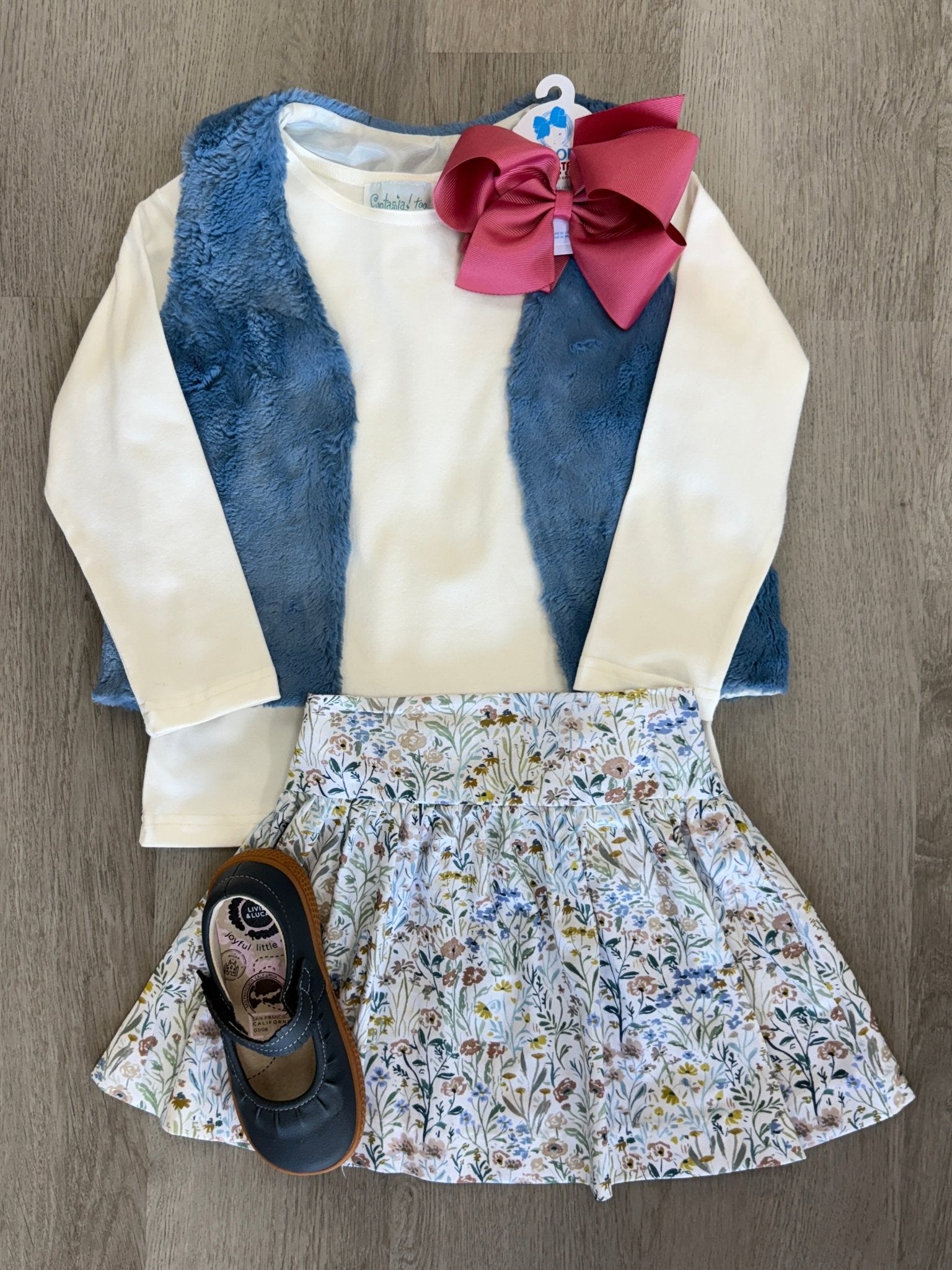 Girls Skirt Set - Ivory & Willow Floral Girls Sets Funtasia Too