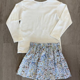 Girls Skirt Set - Ivory & Willow Floral Girls Sets Funtasia Too