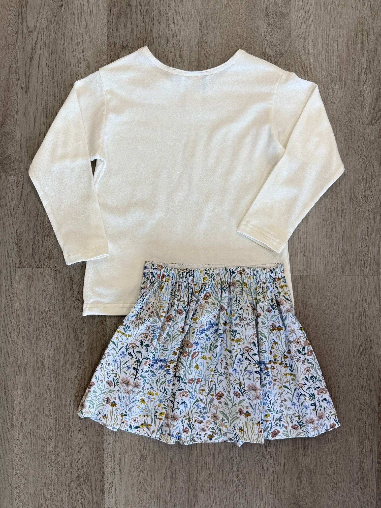Girls Skirt Set - Ivory & Willow Floral Girls Sets Funtasia Too