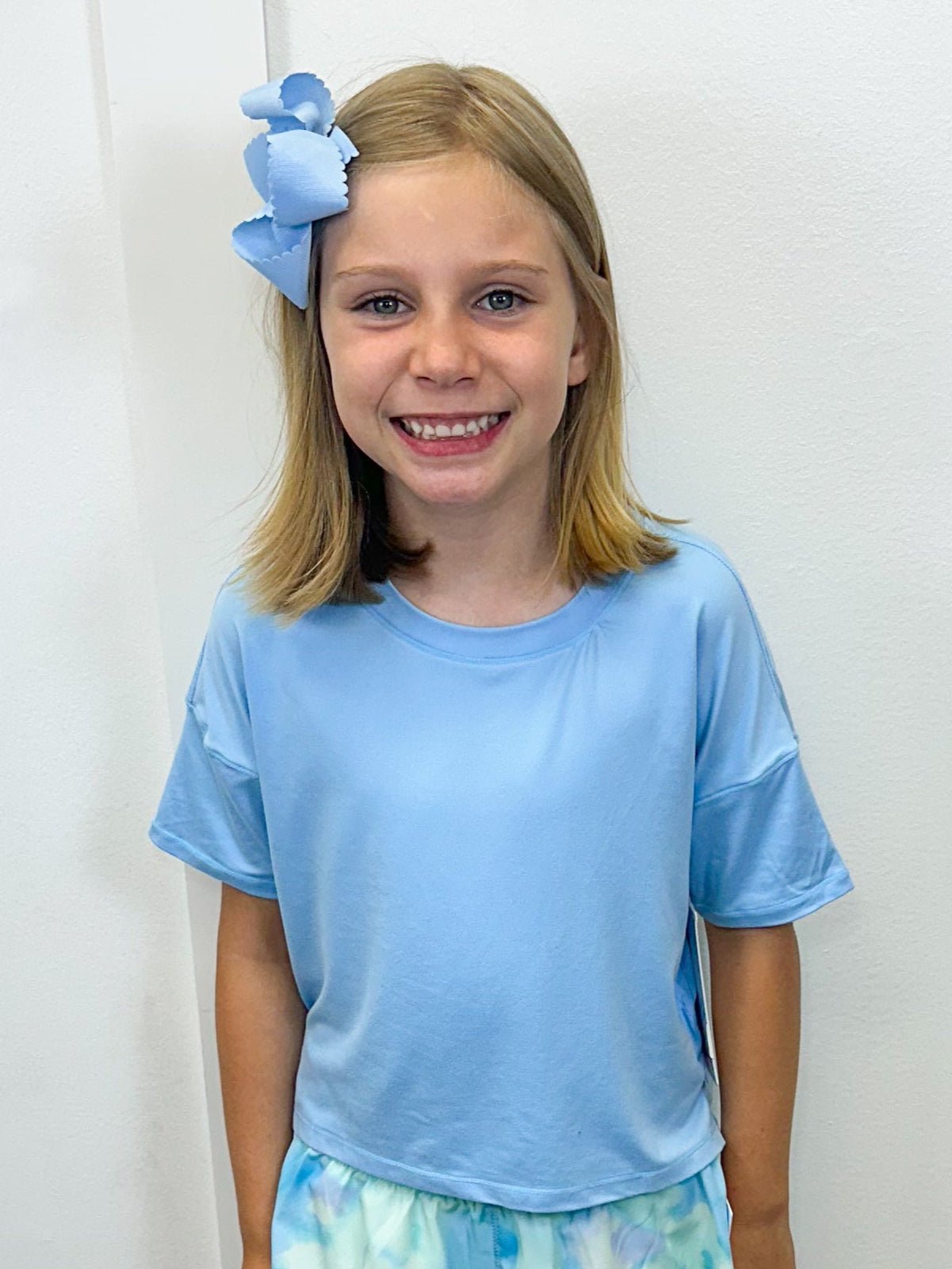 Girls Super Soft Deluxe Boxy S/S Top Set - Dutch Canal/White Girls Tops + Tees 90 Degree by Reflex