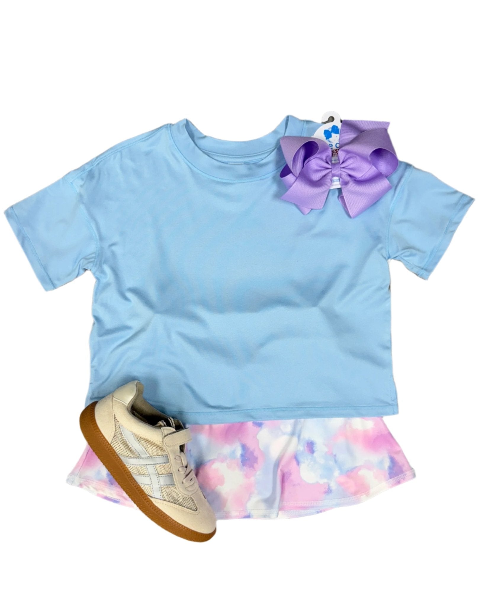Girls Super Soft Deluxe Boxy S/S Top Set - Dutch Canal/White Girls Tops + Tees 90 Degree by Reflex