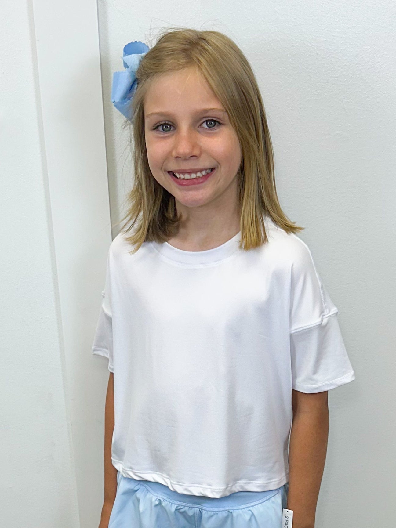 Girls Super Soft Deluxe Boxy S/S Top Set - Dutch Canal/White Girls Tops + Tees 90 Degree by Reflex