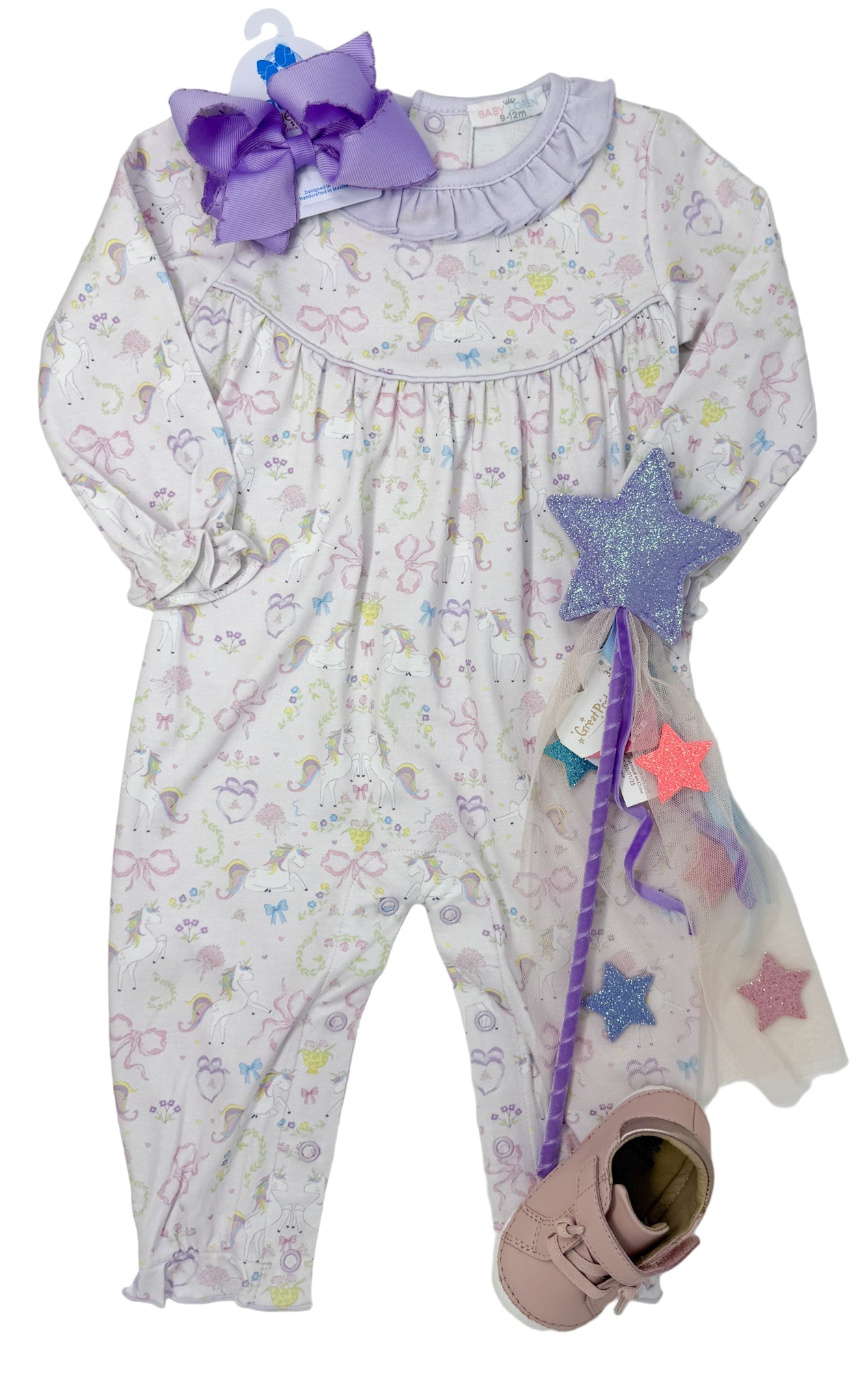 Girls Unicorns Pima Romper Girls Bubbles + Rompers Baby Loren