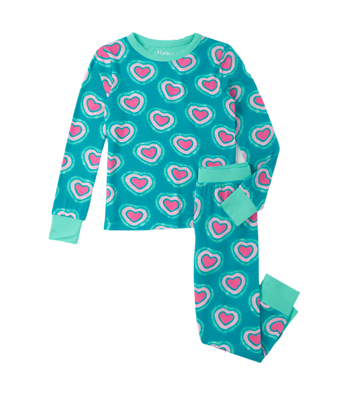 Glowing Hearts Bamboo Pajama Set Kids Pajamas Hatley