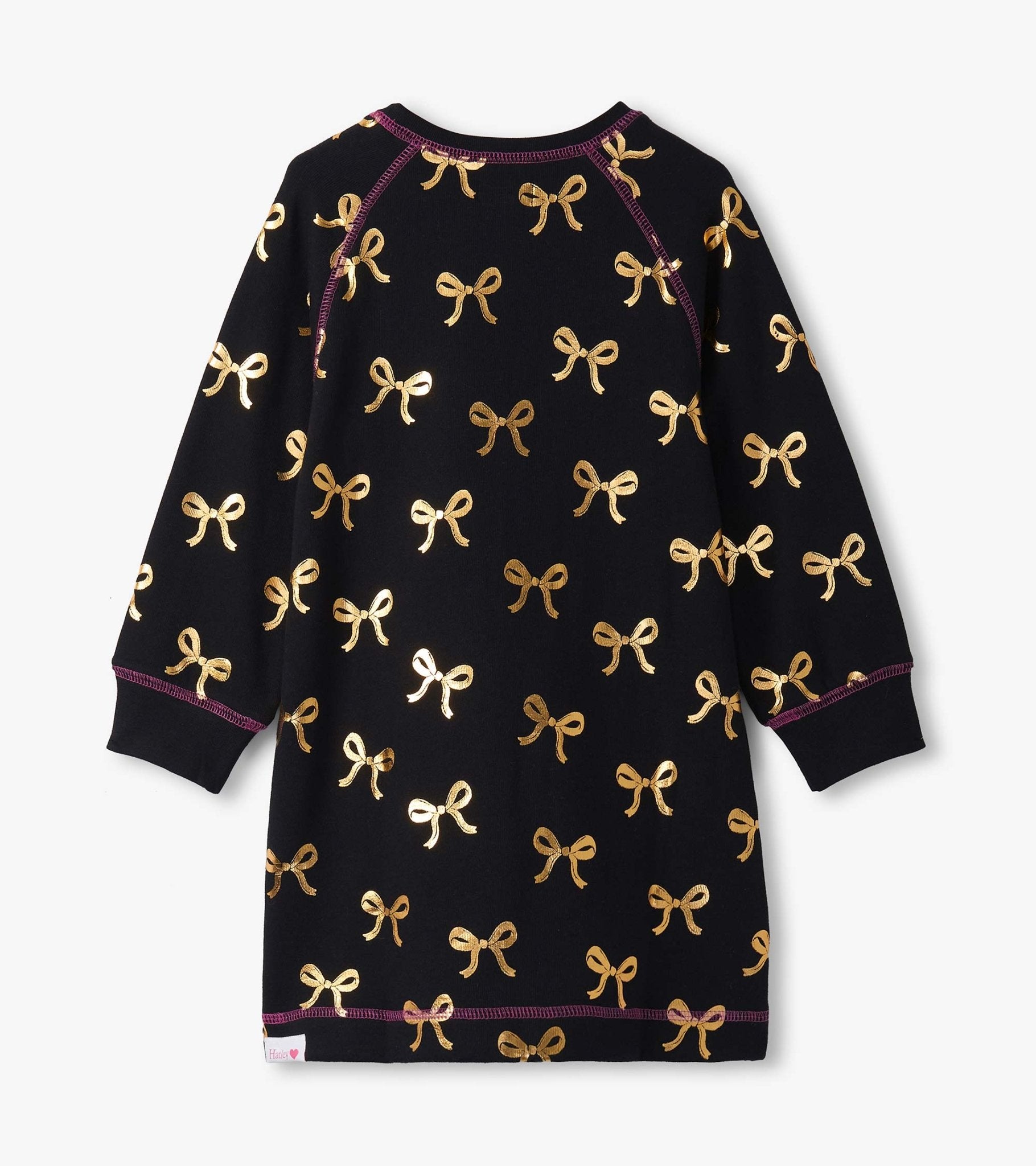 Gold Bows Sweatshirt Dress Girls Play Dresses Hatley