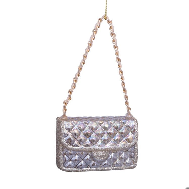 Gold Fashion Bag Glass Ornament Seasonal Vondels