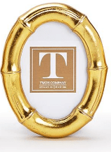 Gold Faux Bamboo Photo Frame - Oval 2 1/2" x 3 1/2" Home Decor Two's Company